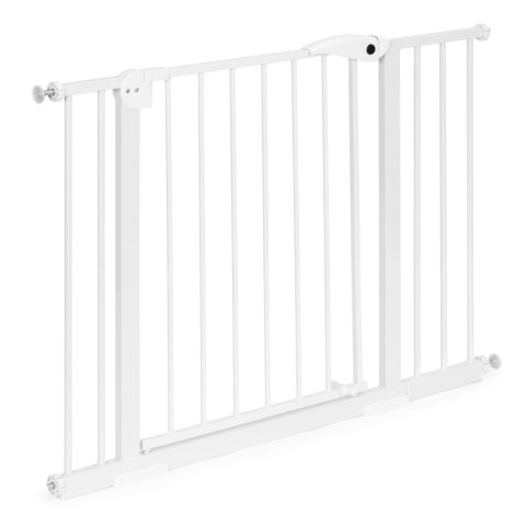 Bramka barierka zabezpieczająca 74-105 cm na schody i drzwi stal dodatkowe panele biała ECOTOYS Bramka barierka zabezpieczająca 74-105 cm na schody i drzwi stal dodatkowe panele biała ECOTOYS