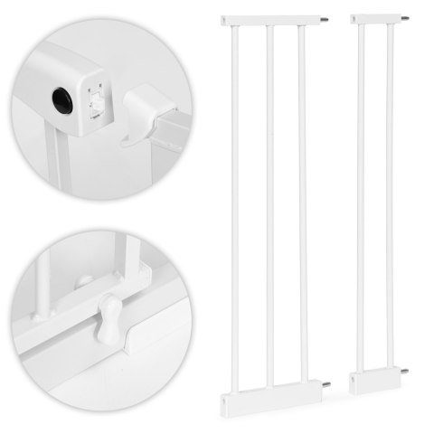 Bramka barierka zabezpieczająca 74-105 cm na schody i drzwi stal dodatkowe panele biała ECOTOYS Bramka barierka zabezpieczająca 74-105 cm na schody i drzwi stal dodatkowe panele biała ECOTOYS