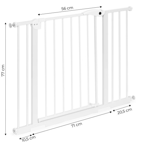 Bramka barierka zabezpieczająca 74-105 cm na schody i drzwi stal dodatkowe panele biała ECOTOYS Bramka barierka zabezpieczająca 74-105 cm na schody i drzwi stal dodatkowe panele biała ECOTOYS