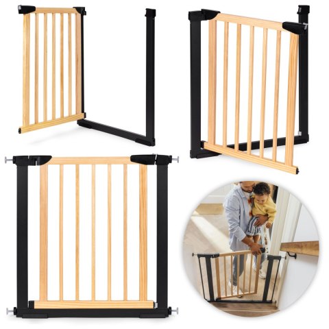 Bramka barierka zabezpieczająca 74-80 cm na schody i drzwi metal drewno Bramka barierka zabezpieczająca 74-80 cm na schody i drzwi metal drewno