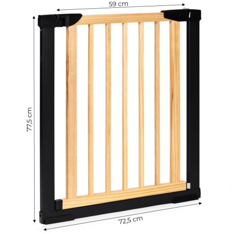 Bramka barierka zabezpieczająca 74-80 cm na schody i drzwi metal drewno Bramka barierka zabezpieczająca 74-80 cm na schody i drzwi metal drewno