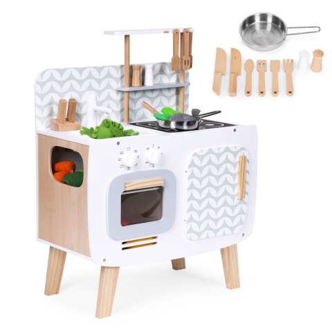 Drewniana kuchnia dla dzieci retro piekarnik palniki zlew akcesoria kuchenne ECOTOYS Drewniana kuchnia dla dzieci retro piekarnik palniki zlew akcesoria kuchenne ECOTOYS