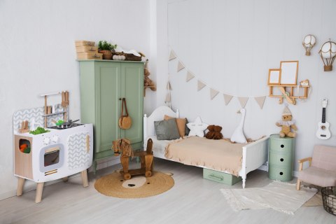 Drewniana kuchnia dla dzieci retro piekarnik palniki zlew akcesoria kuchenne ECOTOYS Drewniana kuchnia dla dzieci retro piekarnik palniki zlew akcesoria kuchenne ECOTOYS