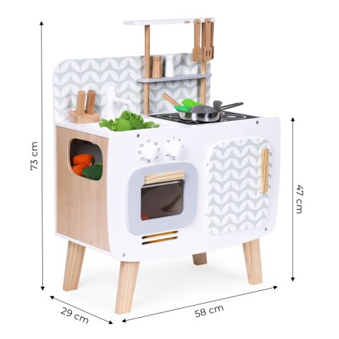 Drewniana kuchnia dla dzieci retro piekarnik palniki zlew akcesoria kuchenne ECOTOYS Drewniana kuchnia dla dzieci retro piekarnik palniki zlew akcesoria kuchenne ECOTOYS
