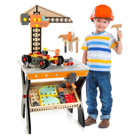 Drewniany warsztat dla dzieci stół narzędziowy ECOTOYS Drewniany warsztat dla dzieci stół narzędziowy ECOTOYS