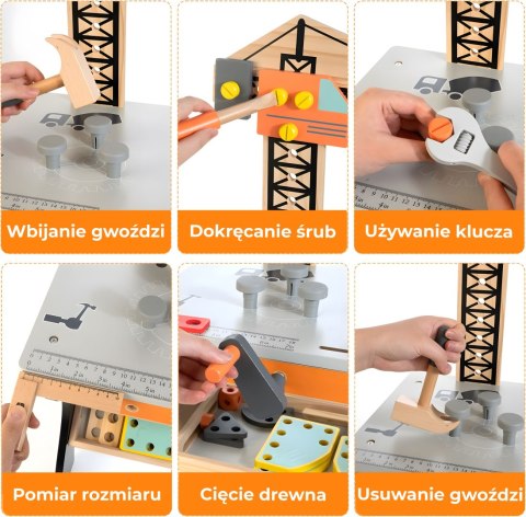 Drewniany warsztat dla dzieci stół narzędziowy ECOTOYS Drewniany warsztat dla dzieci stół narzędziowy ECOTOYS