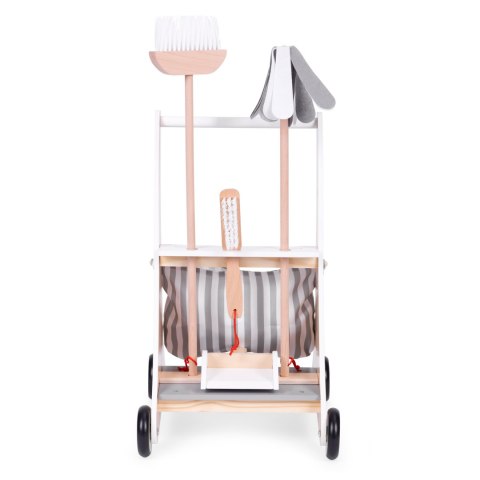 Drewniany zestaw do sprzątania wózek ECOTOYS Drewniany zestaw do sprzątania wózek ECOTOYS