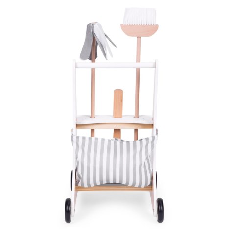 Drewniany zestaw do sprzątania wózek ECOTOYS Drewniany zestaw do sprzątania wózek ECOTOYS