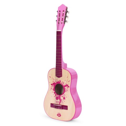 Gitara dla dzieci różowa duża - 34` drewniana 6 strun metalowe i nylonowe ECOTOYS Gitara dla dzieci różowa duża - 34` drewniana 6 strun metalowe i nylonowe ECOTOYS