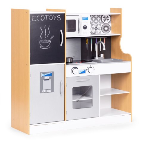 Kuchnia dla dzieci z dźwiękiem i LED tablica kredowa metalowe akcesoria MDF +3 lata ECOTOYS Kuchnia dla dzieci z dźwiękiem i LED tablica kredowa metalowe akcesoria MDF +3 lata ECOTOYS