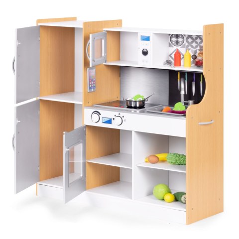 Kuchnia dla dzieci z dźwiękiem i LED tablica kredowa metalowe akcesoria MDF +3 lata ECOTOYS Kuchnia dla dzieci z dźwiękiem i LED tablica kredowa metalowe akcesoria MDF +3 lata ECOTOYS