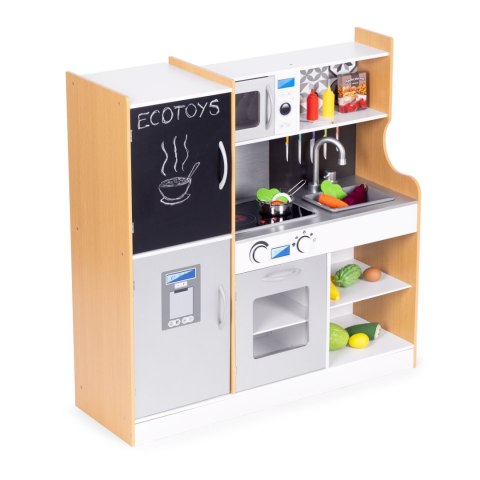 Kuchnia dla dzieci z dźwiękiem i LED tablica kredowa metalowe akcesoria MDF +3 lata ECOTOYS Kuchnia dla dzieci z dźwiękiem i LED tablica kredowa metalowe akcesoria MDF +3 lata ECOTOYS