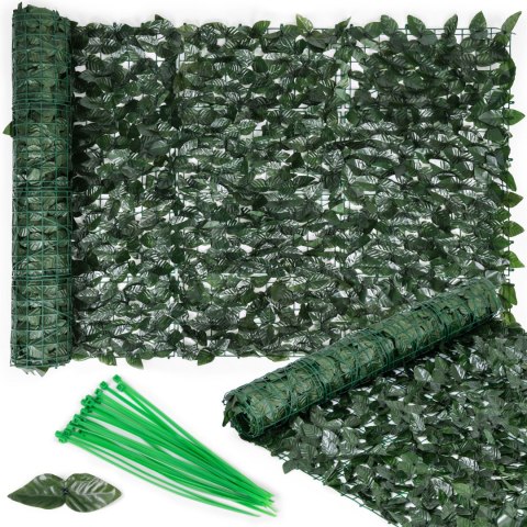 Sztuczny bluszcz żywopłot 300x100 cm zielona osłona na balkon maskująca Sztuczny bluszcz żywopłot 300x100 cm zielona osłona na balkon maskująca