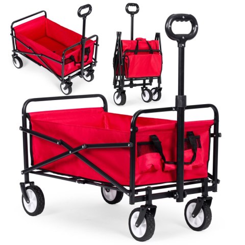 Wózek plażowy transportowy ogrodowy składany czerwony 48x90 cm MultiGarden Wózek plażowy transportowy ogrodowy składany czerwony 48x90 cm MultiGarden