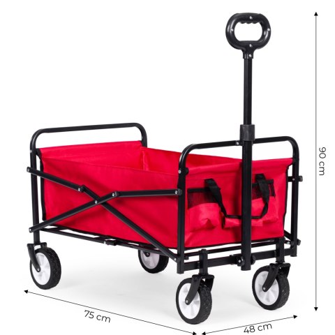 Wózek plażowy transportowy ogrodowy składany czerwony 48x90 cm MultiGarden Wózek plażowy transportowy ogrodowy składany czerwony 48x90 cm MultiGarden