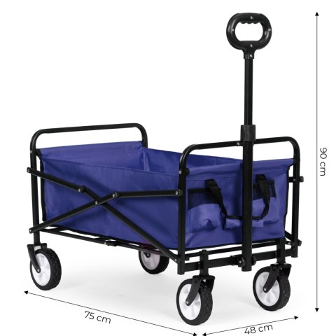 Wózek plażowy transportowy ogrodowy składany niebieski 48x90 cm MultiGarden Wózek plażowy transportowy ogrodowy składany niebieski 48x90 cm MultiGarden
