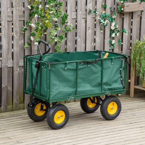 Wózek transportowy ogrodowy 400 kg do traktorka otwierane burty duże pompowane koła MultiGarden Wózek transportowy ogrodowy 400 kg do traktorka otwierane burty duże pompowane koła MultiGarden