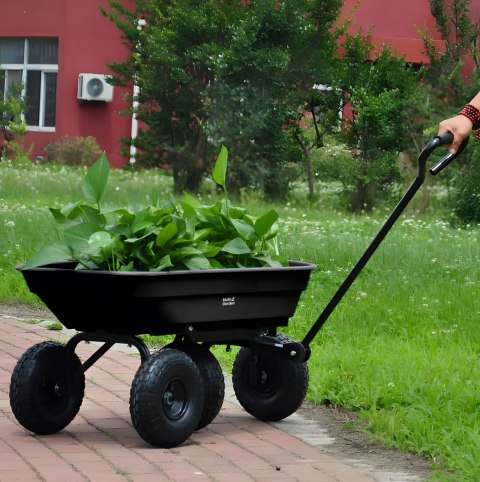 Wózek transportowy ogrodowy taczka wywrotka 75L 200 kg duże pompowane koła MultiGarden Wózek transportowy ogrodowy taczka wywrotka 75L 200 kg duże pompowane koła MultiGarden