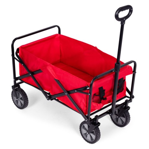 Wózek transportowy składany duży wózek ogrodowy plażowy czerwony 47x105 cm MultiGarden Wózek transportowy składany duży wózek ogrodowy plażowy czerwony 47x105 cm MultiGarden