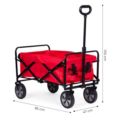 Wózek transportowy składany duży wózek ogrodowy plażowy czerwony 47x105 cm MultiGarden Wózek transportowy składany duży wózek ogrodowy plażowy czerwony 47x105 cm MultiGarden