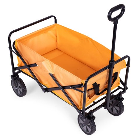 Wózek transportowy składany duży wózek ogrodowy plażowy pomarańczowy 47x105 cm MultiGarden Wózek transportowy składany duży wózek ogrodowy plażowy pomarańczowy 47x105 cm MultiGarden
