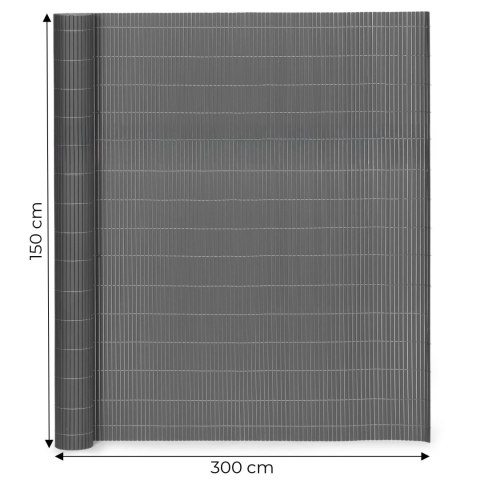 Dwustronna mata bambusowa 150x300 cm na balkon taras ogrodzenie antracyt MultiGarden Dwustronna mata bambusowa 150x300 cm na balkon taras ogrodzenie antracyt MultiGarden