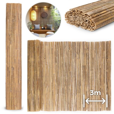Dwustronna mata bambusowa 150x300 cm na balkon taras ogrodzenie naturalna MultiGarden Dwustronna mata bambusowa 150x300 cm na balkon taras ogrodzenie naturalna MultiGarden