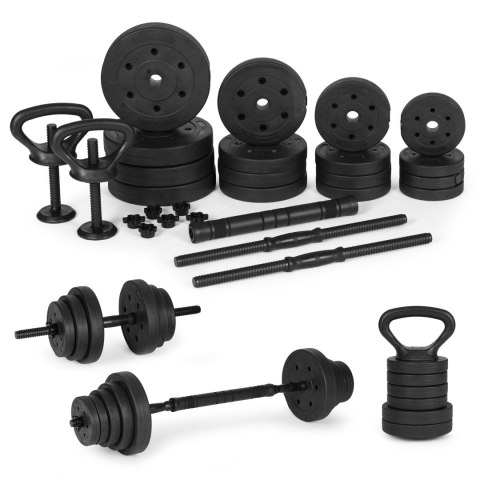 Hantle regulowane 2x20 kg sztanga zestaw 40 kg gryf kettlebell Hantle regulowane 2x20 kg sztanga zestaw 40 kg gryf kettlebell