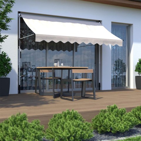 Markiza przeciwsłoneczna balkonowa 200x120 cm regulacja wysokości wodoodporna korbka ręczna beżowa MultiGarden Markiza przeciwsłoneczna balkonowa 200x120 cm regulacja wysokości wodoodporna korbka ręczna beżowa MultiGarden