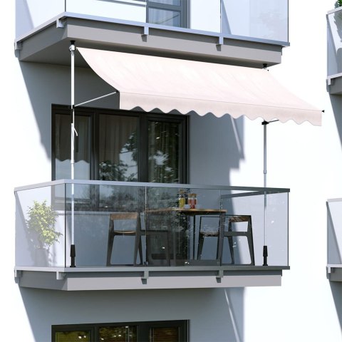 Markiza przeciwsłoneczna balkonowa 300x120 cm regulacja wysokości wodoodporna korbka ręczna beżowa MultiGarden Markiza przeciwsłoneczna balkonowa 300x120 cm regulacja wysokości wodoodporna korbka ręczna beżowa MultiGarden