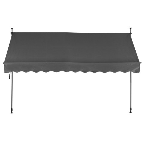 Markiza przeciwsłoneczna balkonowa 300x120 cm regulacja wysokości wodoodporna korbka ręczna szara MultiGarden Markiza przeciwsłoneczna balkonowa 300x120 cm regulacja wysokości wodoodporna korbka ręczna szara MultiGarden