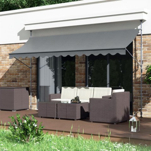 Markiza przeciwsłoneczna balkonowa 300x120 cm regulacja wysokości wodoodporna korbka ręczna szara MultiGarden Markiza przeciwsłoneczna balkonowa 300x120 cm regulacja wysokości wodoodporna korbka ręczna szara MultiGarden