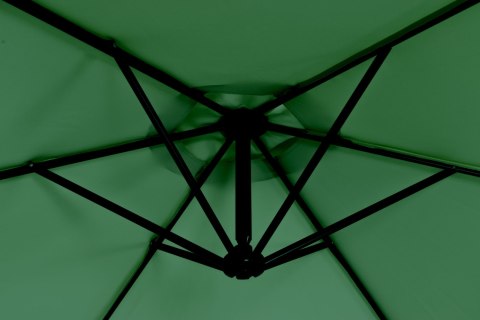 Parasol ogrodowy duży na wysięgniku składany 3 m 6 żeber zielony MultiGarden Parasol ogrodowy duży na wysięgniku składany 3 m 6 żeber zielony MultiGarden