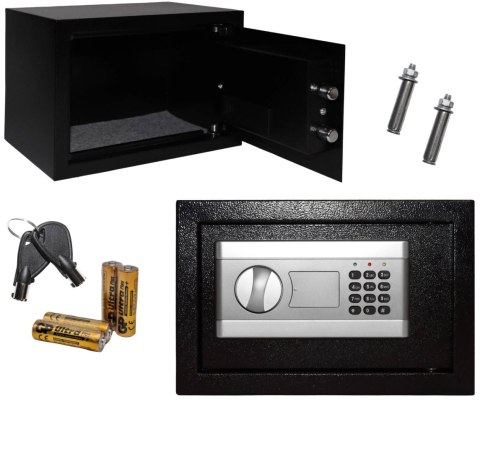 Sejf domowy z zamkiem elektronicznym skrytka na kluczyk lub kod 31x20x20 cm Sejf domowy z zamkiem elektronicznym skrytka na kluczyk lub kod 31x20x20 cm