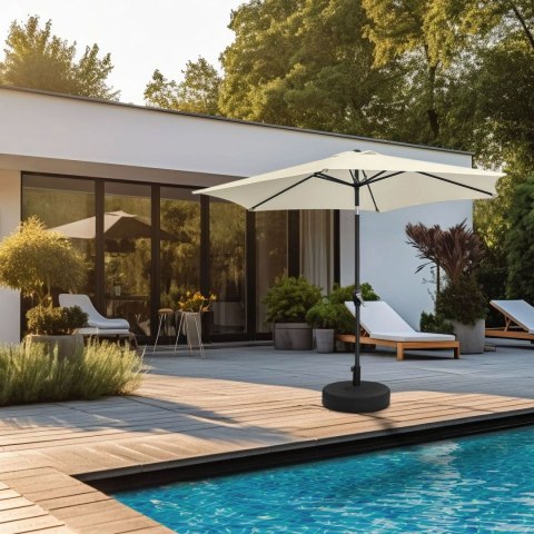 Składany parasol ogrodowy balkonowy regulowany 210 cm beżowy Składany parasol ogrodowy balkonowy regulowany 210 cm beżowy