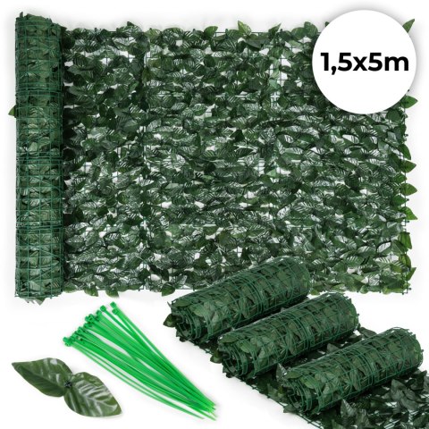 Sztuczny bluszcz żywopłot 3 szt. 500x150 cm zielona osłona na balkon maskująca Sztuczny bluszcz żywopłot 3 szt. 500x150 cm zielona osłona na balkon maskująca