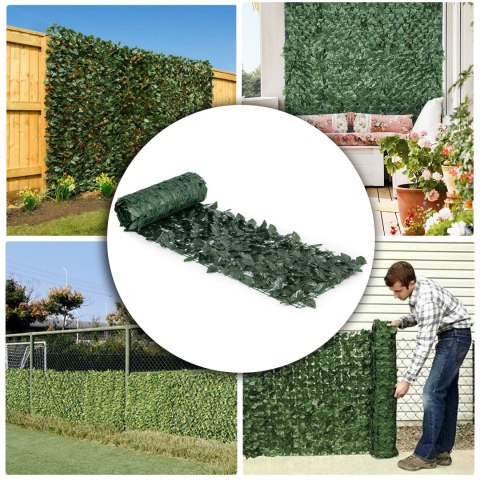 Sztuczny bluszcz żywopłot 3 szt. 500x150 cm zielona osłona na balkon maskująca Sztuczny bluszcz żywopłot 3 szt. 500x150 cm zielona osłona na balkon maskująca