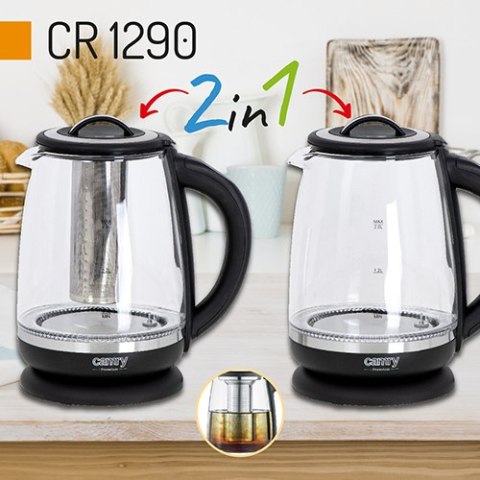 CR 1290 black Czajnik szklany 2,0 l z zaparzaczem oraz regulacją temp. CR 1290 black Czajnik szklany 2,0 l z zaparzaczem oraz regulacją temp.
