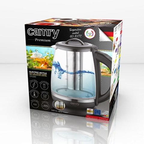CR 1290 black Czajnik szklany 2,0 l z zaparzaczem oraz regulacją temp. CR 1290 black Czajnik szklany 2,0 l z zaparzaczem oraz regulacją temp.