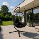 Fotel Kokon wiszący wolnostojący bujany ogrodowy do 120 kg + poduszki MultiGarden