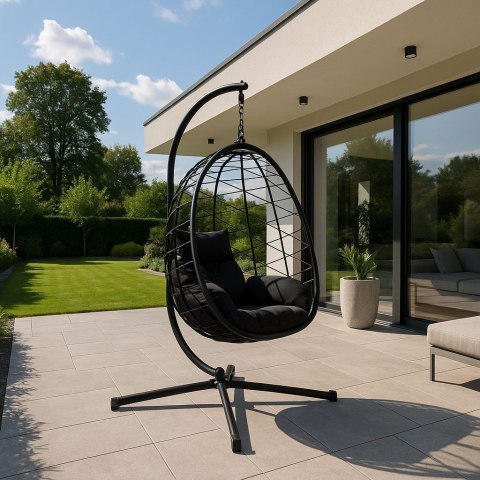 Fotel Kokon wiszący wolnostojący bujany ogrodowy do 120 kg + poduszki MultiGarden Fotel Kokon wiszący wolnostojący bujany ogrodowy do 120 kg + poduszki MultiGarden