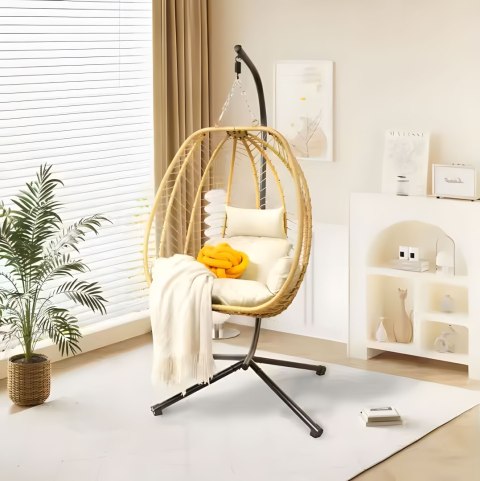 Fotel Kokon wiszący wolnostojący bujany ogrodowy do 120 kg + poduszki MultiGarden Fotel Kokon wiszący wolnostojący bujany ogrodowy do 120 kg + poduszki MultiGarden