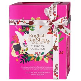 KOLEKCJA HERBAT I HERBATEK KLASYCZNYCH BIO PIRAMIDKI (CLASSIC - 12 SMAKÓW) (12 x 2 g) 24 g - ENGLISH TEA SHOP ORGANIC