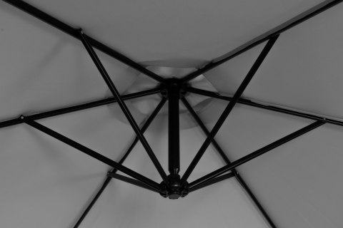 Parasol ogrodowy duży na wysięgniku składany 3 m szary 6 żeber MultiGarden Parasol ogrodowy duży na wysięgniku składany 3 m szary 6 żeber MultiGarden
