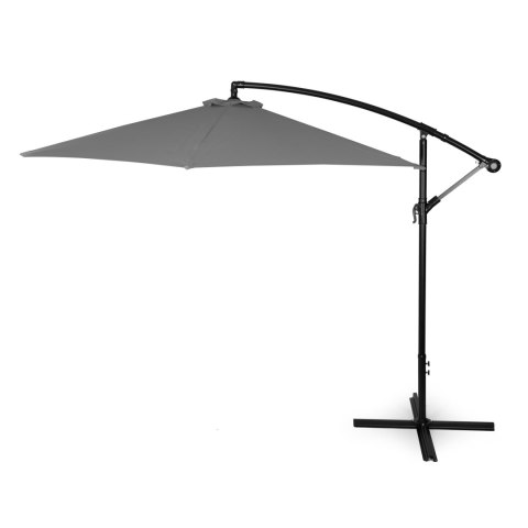 Parasol ogrodowy duży na wysięgniku składany 3 m szary 6 żeber MultiGarden Parasol ogrodowy duży na wysięgniku składany 3 m szary 6 żeber MultiGarden