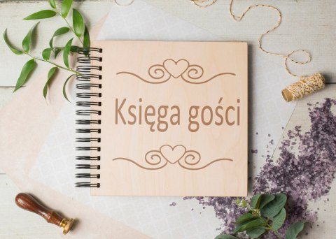 Drewniana księga gości 22x22cm KG8 kwadratowa Drewniana księga gości 22x22cm KG8 kwadratowa