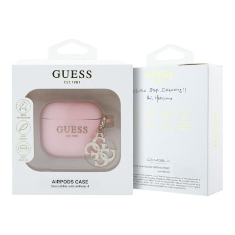 Guess Silicone 4G Charm - Etui AirPods 4 (różowy) Guess Silicone 4G Charm - Etui AirPods 4 (różowy)