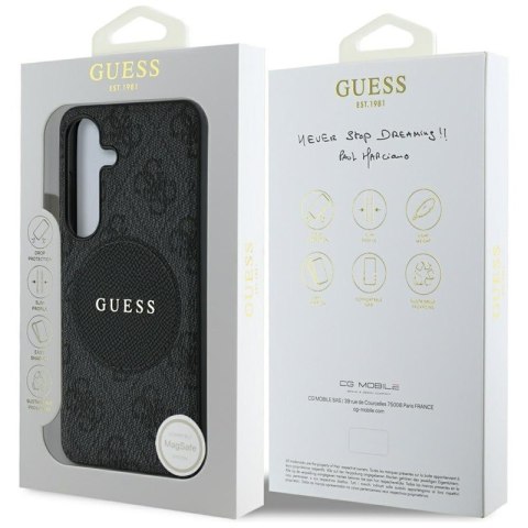 Guess 4G Round Patch Classic Logo MagSafe - Etui do Samsung Galaxy S25+ (czarny) Guess 4G Round Patch Classic Logo MagSafe - Etui do Samsung Galaxy S25+ (czarny)