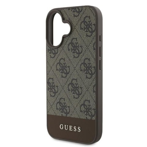 Guess 4G Bottom Stripe - Etui iPhone 16 Plus (brązowy) Guess 4G Bottom Stripe - Etui iPhone 16 Plus (brązowy)