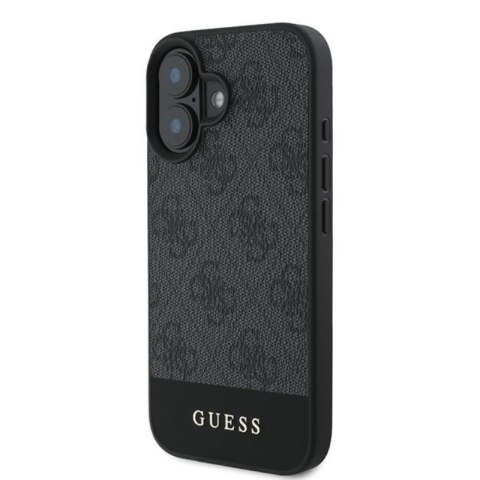 Guess 4G Bottom Stripe - Etui iPhone 16 Plus (szary) Guess 4G Bottom Stripe - Etui iPhone 16 Plus (szary)